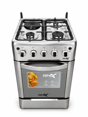 Jiko la Kusimama la Gnix Gesi 3 + Hotplate 1 50x50 lenye Oven ya Umeme