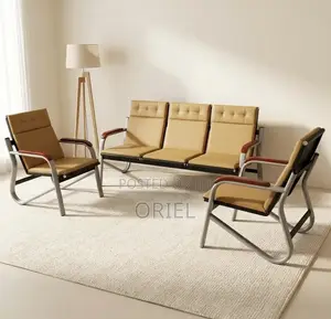 Sofa ya Ofisi ya Kusubiria Rangi ya Kahawia Viti 5