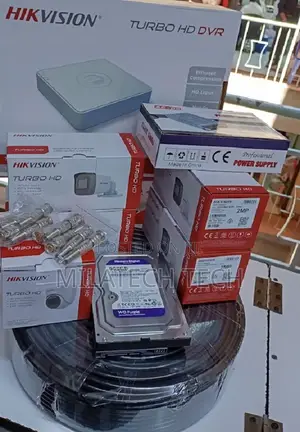 4 Channel Hikvision Camera System - Complete CCTV Installation Kit