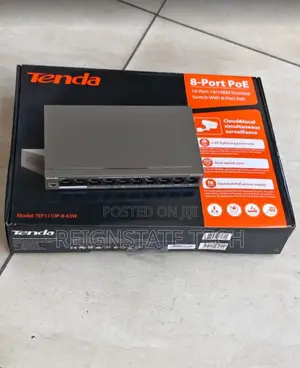 Tenda 8-Port PoE Switch yenye Porti 2 za Uplink