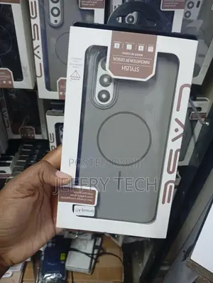 Kifuniko Cheusi Kinachong'aa cha Sumaku kwa Samsung Galaxy A17