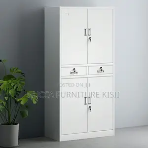 4-Door Steel Storage Cabinet with Shelves