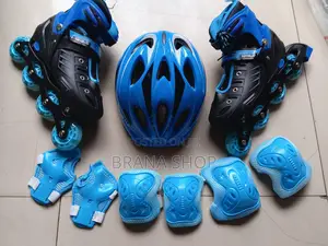 Blue Hard Boot Roller Skates