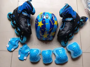Viatu vya Kuteleza vya Blue Hard Boot na Helmet Laini