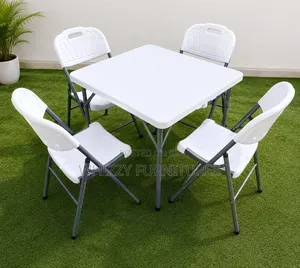 Meza ya Kukunjwa na Viti 4 - Imara