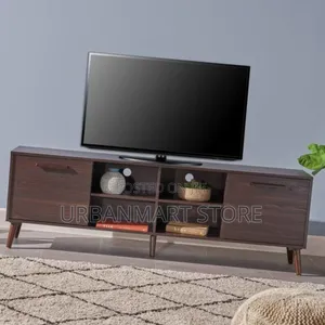 Stendi ya TV ya Mbao Futi 5 - Rangi ya Dark Walnut
