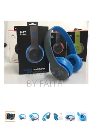 P47 Sound Bluetooth Headphone Bluu