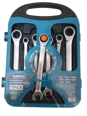 Seti ya Spana za Ratchet za Oushida 7-Pc 72T Chrome Vanadium