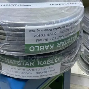 Kebo Nzito ya 2.5mm Twin Earth 90m - Waya wa PVC Cores 3