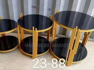 Meza ya 3-in-1 ya Kifahari yenye Muonekano wa Kioo na Marumaru