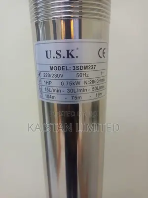 USK Deep Borehole Pump 1HP 750W – 126M Max Head