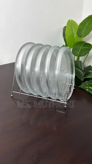 Hard Glass Sleek 6-Piece Glass Serving Plate Set