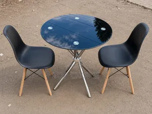 Balcony Glass Round Table and Chairs Set