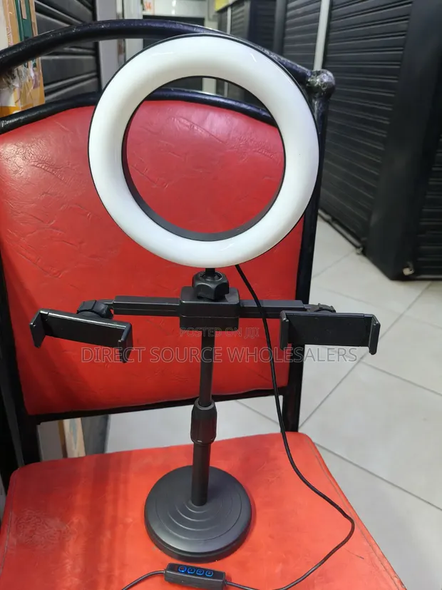 Portable 2-Phone Desktop Stand for Vlogging Video Calls - 1