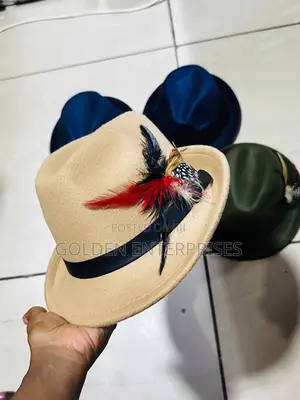 Kofia ya Fedora Ndogo ya Rangi ya Beige