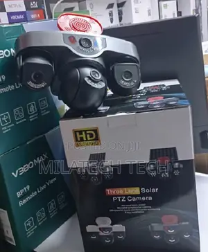 Kamera ya Usalama ya Nje ya 4G yenye Lenzi Tatu na King'ora cha Kutambua Mwendo