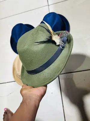 Kofia ya Fedora Ndogo Rangi ya Kijani