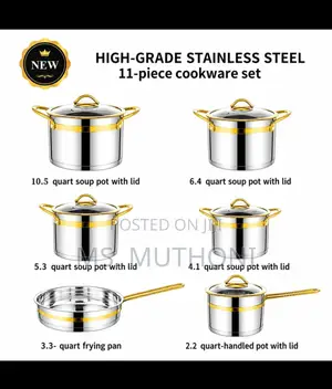 High-Grade 11-Piece Stainless Steel Cookware Set