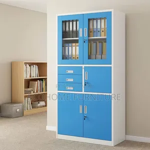 Office Cabinet Metal Filing Storage Cabinet With Glass Doors