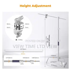 KF Concept 3.3m Heavy Duty Stainless Steel C Stand with Boom Arm