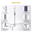 KF Concept 3.3m Heavy Duty Stainless Steel C Stand with Boom Arm - 3
