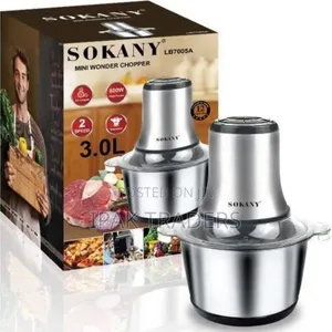 *Sokany 3ltrs Chopper(Stainless Steel Bowl