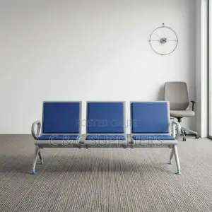 3-Link Blue Padded Visitors Bench.