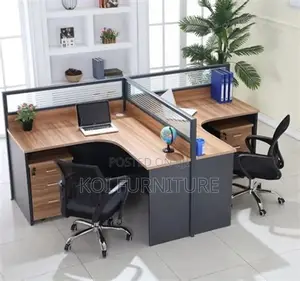 Office Workstation; Two Users Curved Office Workstation