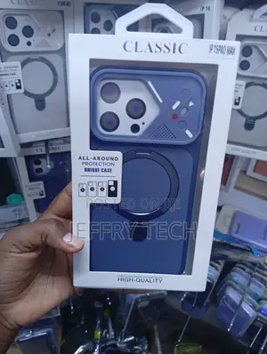 Magnetic Ring Kickstand and Camera Shield Case for iPhone 15 Pro Max