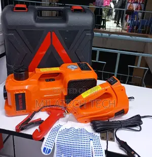 12V Electric Car Jack Air Compressor - Portable Vehicle Repair Kit