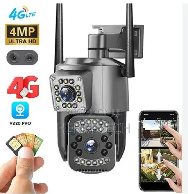 4G SIM CCTV Dual Lens Camera - 3MP+3MP Imaging - 1