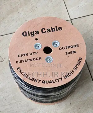 Cat 6 Outdoor Ethernet Cable - Black, 305m