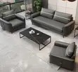 5-Seater Office Visitor Sofa Set - Gray Leather - 2