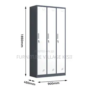 Locker Cabinet: 3-Door Steel Storage Cabinet