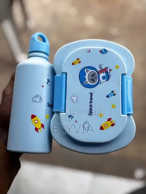 Sky Blue Kids Snack Box with Spork and Bottle