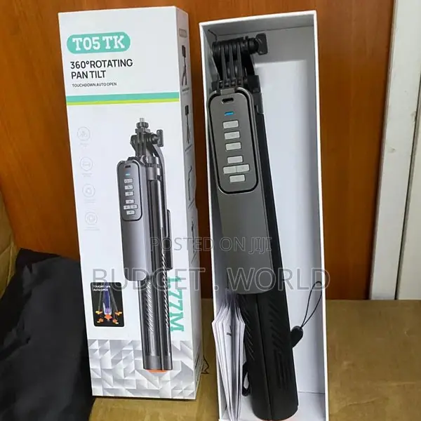 T05 360° Panoramic Rotating Selfie Stick Tripod ya Simu - 1