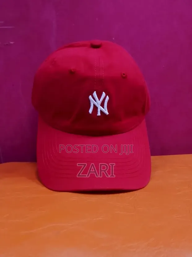 New York Industrie Red Cotton Cap - 1