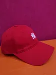 New York Industrie Red Cotton Cap - 2