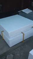 White Modern Executive Square Coffee Table with Metal Stand - 2