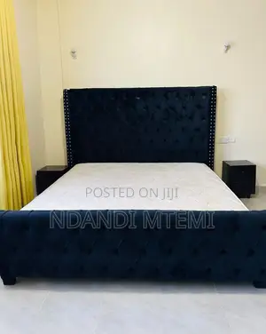6x6 Modern Tufted Bed Set with Mattress & Bedside Tables