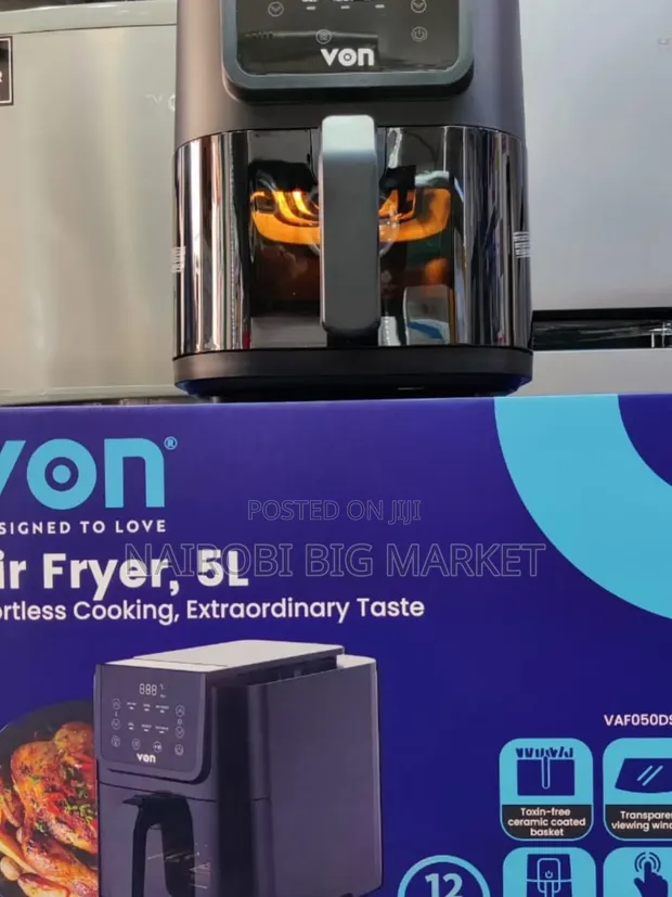 Von Digital Slim Design 5L Air Fryer - 1