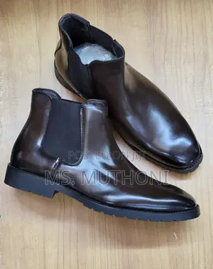 Men's Deep Brown Formal Boots Size 40-45