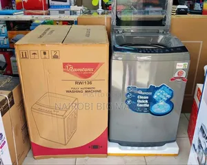 Ramtons RW/136 Mashine ya Kufulia Otomatiki Kilo 12 - Fedha