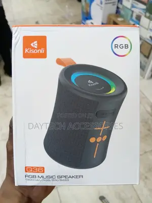 Kisonli Q36 Spika Portable ya Bluetooth isiyo na Waya na RGB - Nyeusi