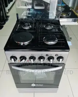 Jiko la Kusimama la Nunix 60x60 Jiko la Gesi 3 + Bamba 1 la Umeme