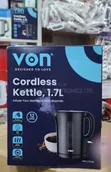 VON Cordless Kettle VKCL17CDB 1.7L Black - 2