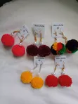 Pompom Woolen Earrings - 2