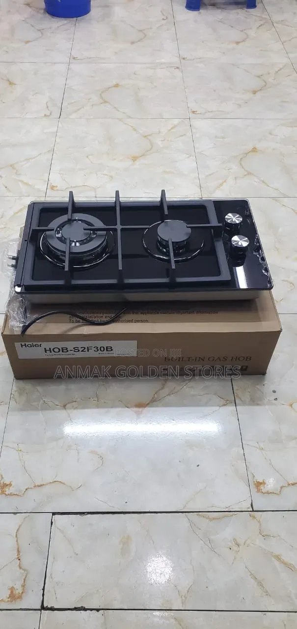 Haier 2-Burner Glass Inbuilt Hob Cooker with Wok Burner - 1
