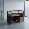 Office Workstation - Blue and Brown - 2