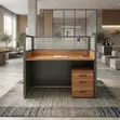 Office Workstation - Blue and Brown - 4